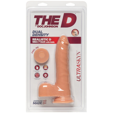 Realistic D Slim 7in UltraSkyn Dildo w/Balls Vanilla