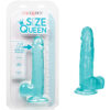 Size Queen 6in Dildo w/Balls Blue, CalExotics