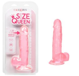 Size Queen 6in Dildo w/Balls Pink, CalExotics