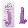 Size Queen 6in Dildo w/Balls Purple, CalExotics