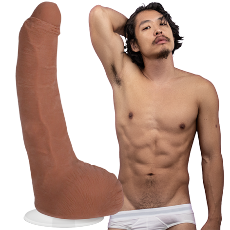 Leo Vice Dildo 7.5in Uncut w/Balls Caramel Asian, Doc Johnson