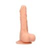 RealRock 8in Realistic Dildo w/Balls Beige, Shots RealRock 8in Realistic Dildo w/Balls Beige, Shots
