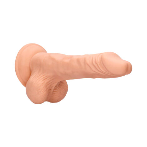 RealRock 9in Realistic Dildo w/Balls Beige, Shots