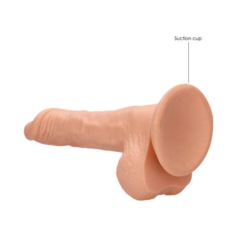 RealRock 9in Realistic Dildo w/Balls Beige, Shots