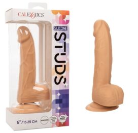 Silicone Studs 6in Dildo w/Balls Ivory, CalExotics