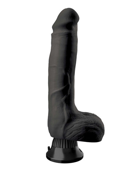 Real Feel Deluxe #7 Dildo 9" Vibe w/Balls Black