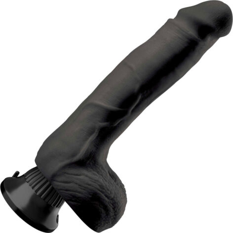 Real Feel Deluxe #7 Dildo 9" Vibe w/Balls Black