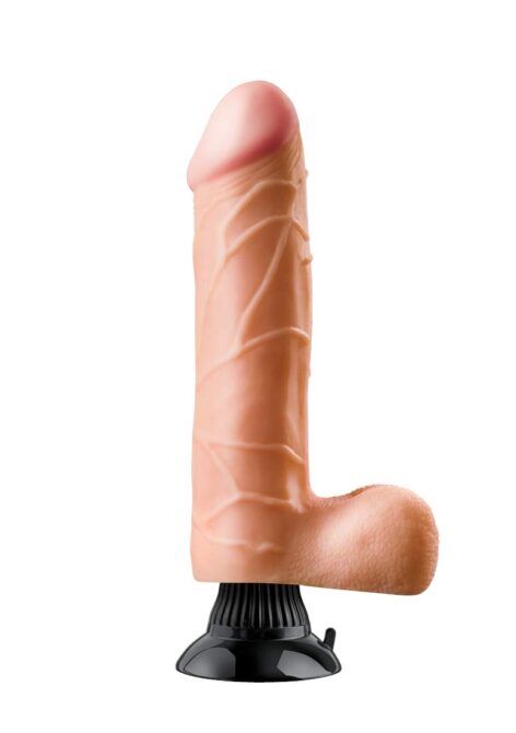 Real Feel Deluxe #9 Dildo 9.5" Vibe w/Balls Beige