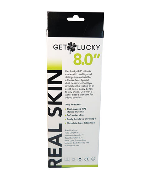 Get Lucky Real Skin Dildo 8in w/Balls Beige