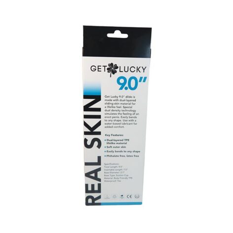 Get Lucky Real Skin Dildo 9in w/Balls Beige