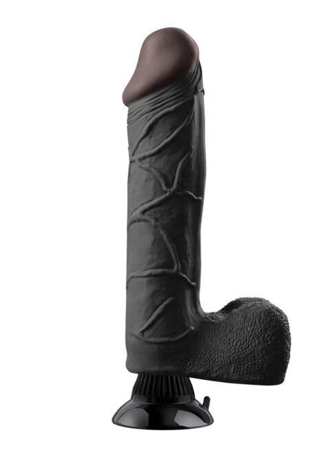 Real Feel Deluxe #11 Dildo 11" Vibe w/Balls Black