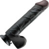 Real Feel Deluxe #12 Dildo 12 Vibe w Balls Black, Pipedream