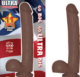 Ultra Whoppers 11in Straight Dildo w/Balls Brown