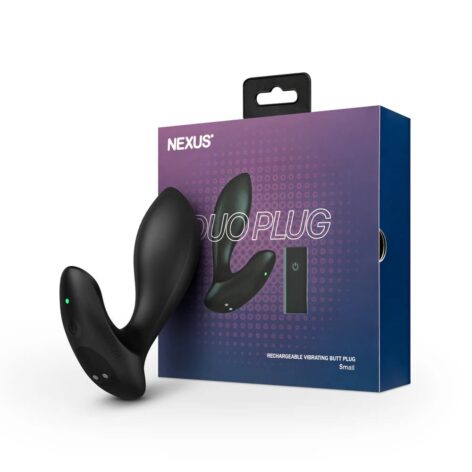 Nexus Duo Rechargeable Vibrating Butt Plug Small Black