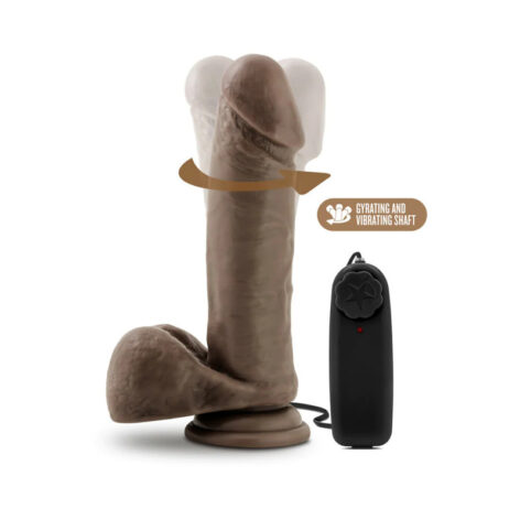 X5+ Gyrating Vibrating Cock 8in w/Balls Chocolate, Blush