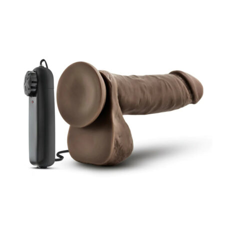 X5+ Gyrating Vibrating Cock 8in w/Balls Chocolate, Blush