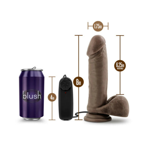 X5+ Gyrating Vibrating Cock 8in w/Balls Chocolate, Blush