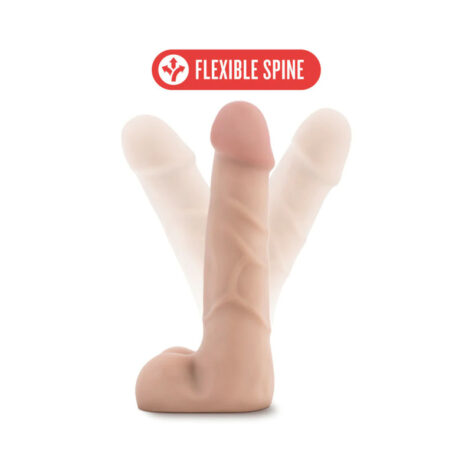 X5 Plus 7" Cock w/Flexible Spine & Balls Beige, Blush