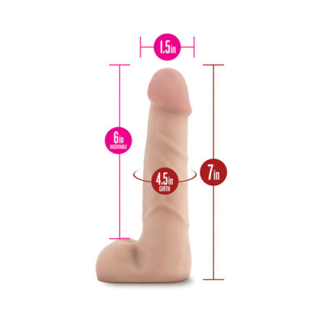 X5 Plus 7" Cock w/Flexible Spine & Balls Beige, Blush