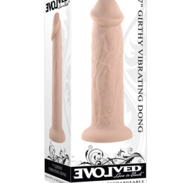 7" Girthy Vibrating Dildo Light Beige, Evolved