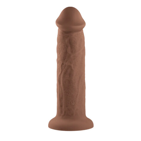 7" Girthy Vibrating Dildo w/Suction Cup Brown, Evolved