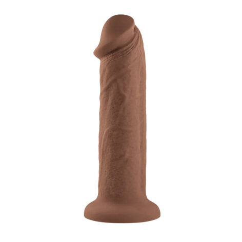 7" Girthy Vibrating Dildo w/Suction Cup Brown, Evolved