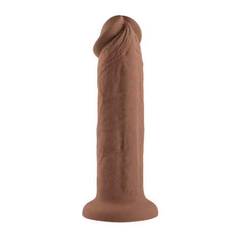 7" Girthy Vibrating Dildo w/Suction Cup Brown, Evolved