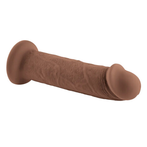 7" Girthy Vibrating Dildo w/Suction Cup Brown, Evolved