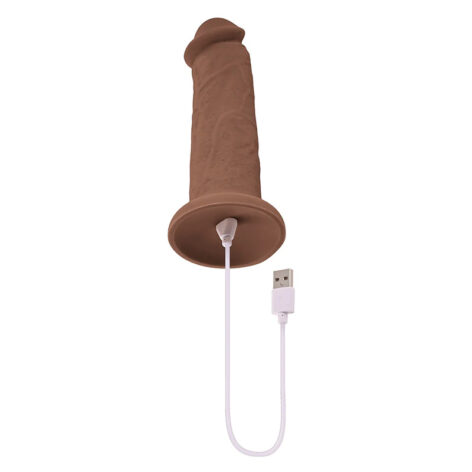 7" Girthy Vibrating Dildo w/Suction Cup Brown, Evolved