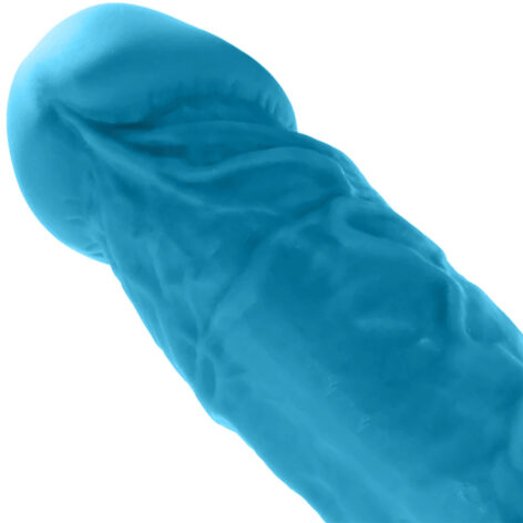 Colours Dual Density 8in Dildo w/Balls Blue Silicone