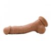 Colours Dual Density 8in Dildo w/Balls Brown Silicone