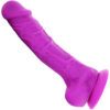 Colours Dual Density 8in Dildo w/Balls Purple Silicone