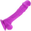 Colours Dual Density 8in Dildo w/Balls Purple Silicone