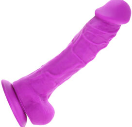 Colours Dual Density 8in Dildo w/Balls Purple Silicone