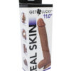 Get Lucky Real Skin Dildo 11in w/Balls Light Brown