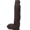 Get Lucky Real Skin Dildo 12in w/Balls Dark Brown