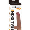 Get Lucky Real Skin Dildo 7.5in w/Balls Light Brown