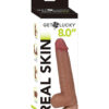 Get Lucky Real Skin Dildo 8in w/Balls Light Brown