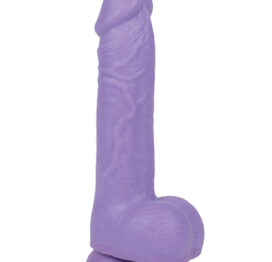 Get Lucky Real Skin Mr Lavender Dildo 7.5in w/Balls Purple