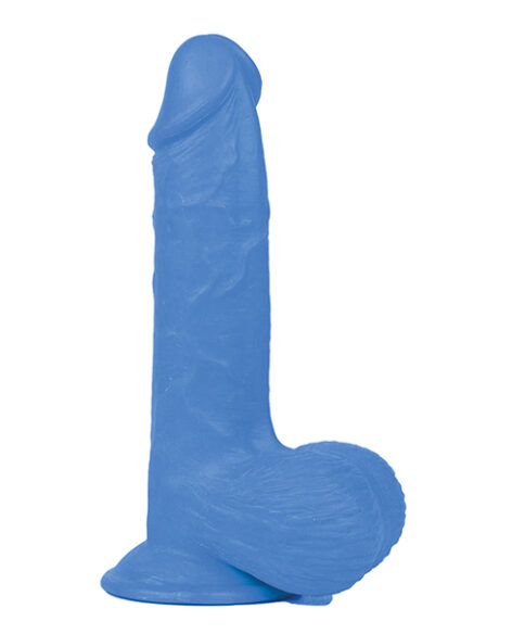 Get Lucky Real Skin Mr Navy Dildo 7.5in w/Balls Blue