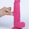 Mr Pink Get Lucky Real Skin Dildo 7.5in w/Balls Pink