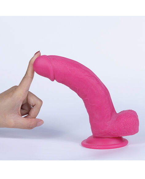 Mr Pink Get Lucky Real Skin Dildo 7.5in w/Balls Pink