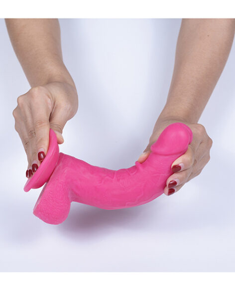 Mr Pink Get Lucky Real Skin Dildo 7.5in w/Balls Pink