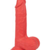 Mr Ruby Get Lucky Real Skin Dildo 7.5in w/Balls Red