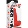 Mr Ruby Get Lucky Real Skin Dildo 7.5in w/Balls Red