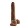 PeekABoo Uncut Vibrating Dildo 8in w/Balls Brown, Evolved