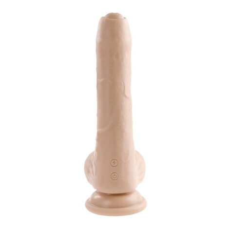 PeekABoo Vibrating Dildo 8in Uncut w/Balls Beige, Evolved