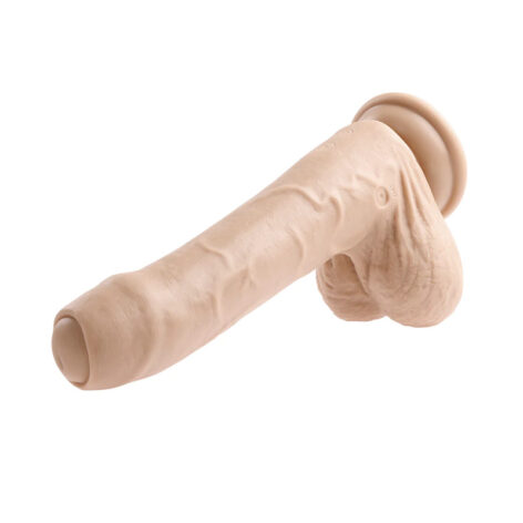 PeekABoo Vibrating Dildo 8in Uncut w/Balls Beige, Evolved