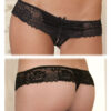 Crotchless Lace Boyshort Panty Black, Rene Rofe