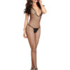 Diamond Net Halter Bodystocking Black O/S, Dreamgirl